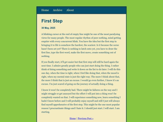 posts/2025-05-30-First-Step screenshot