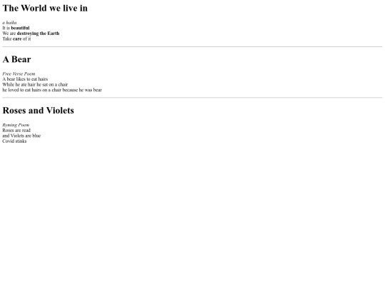 Poem screenshot