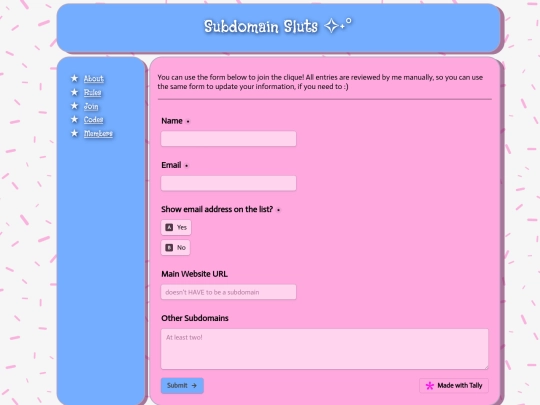 subdomains/join screenshot