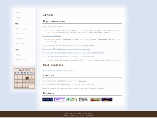 links screenshot