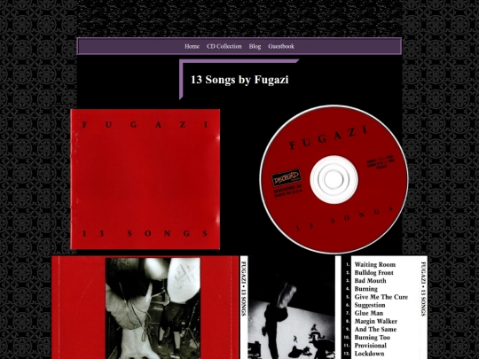 13 songs/13songspage screenshot