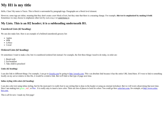 MyFirstWebpage screenshot