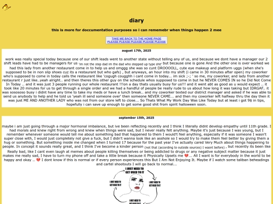 diary screenshot