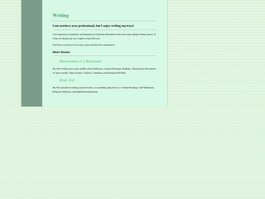 Writings screenshot