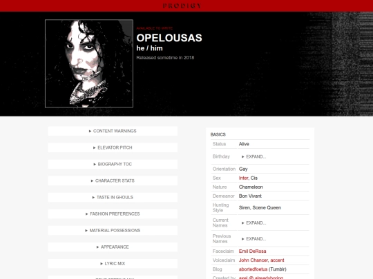 oc directory/Velk/bio screenshot