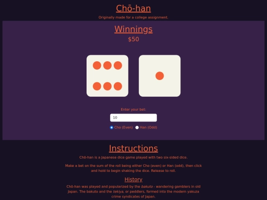 games/cho-han/cho-han screenshot