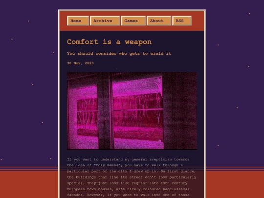 posts/2023-11-30-Comfort-is-a-weapon screenshot