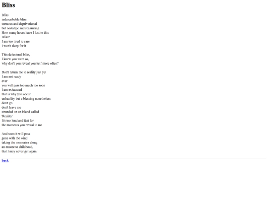 poems/bliss screenshot