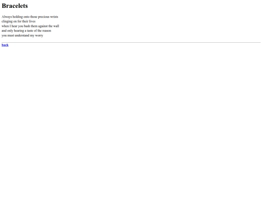 poems/bracelets screenshot