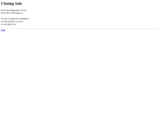 poems/closingsale screenshot