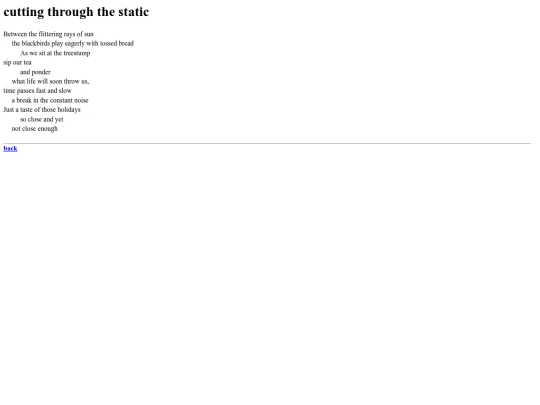 poems/cuttingthroughthestatic screenshot