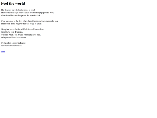 poems/feeltheworld screenshot