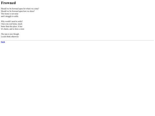 poems/frowned screenshot