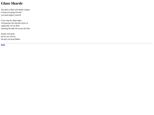 poems/glassshards screenshot