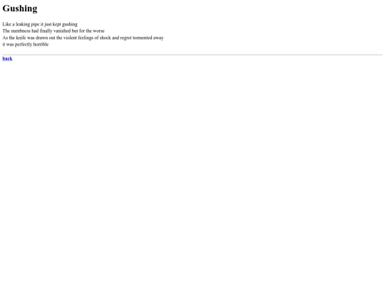 poems/gushing screenshot