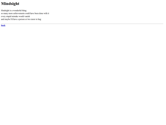 poems/hindsight screenshot