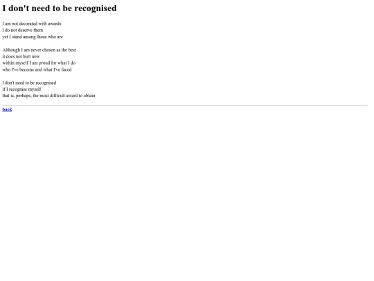 poems/idontneedtoberecognised screenshot
