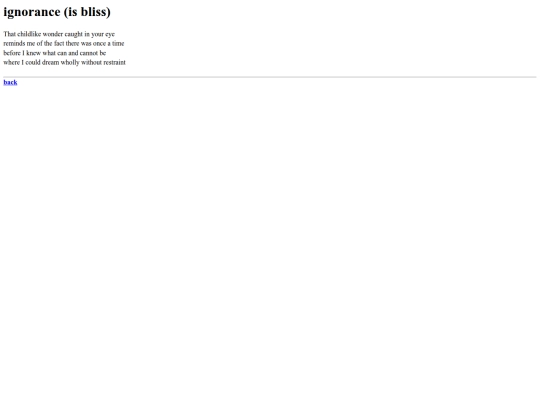 poems/ignoranceisbliss screenshot