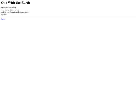 poems/onewiththeearth screenshot