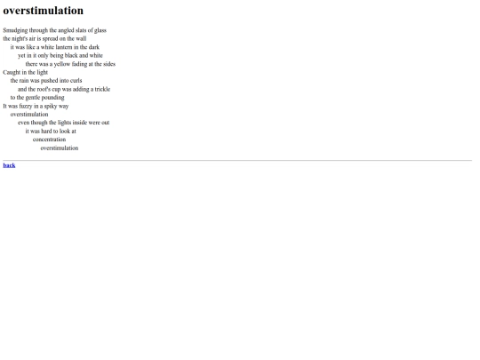poems/overstimulation screenshot