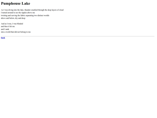 poems/pumphouselake screenshot