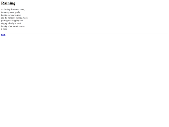 poems/raining screenshot