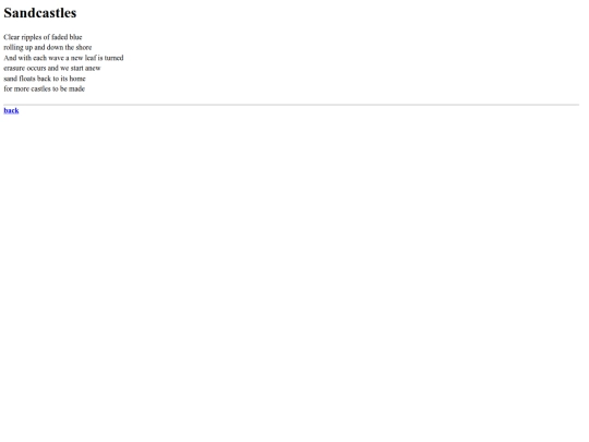 poems/sandcastles screenshot