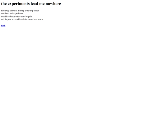 poems/theexperimentsleadmenowhere screenshot
