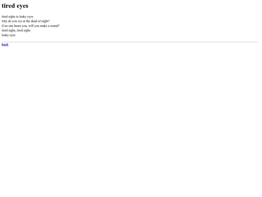 poems/tiredeyes screenshot