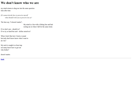 poems/wedontknowwhoweare screenshot