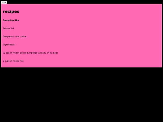 recipes screenshot