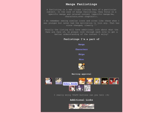 weeb/manga/fanlistings screenshot