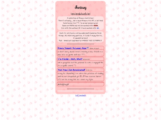yume/rimuru/fics screenshot