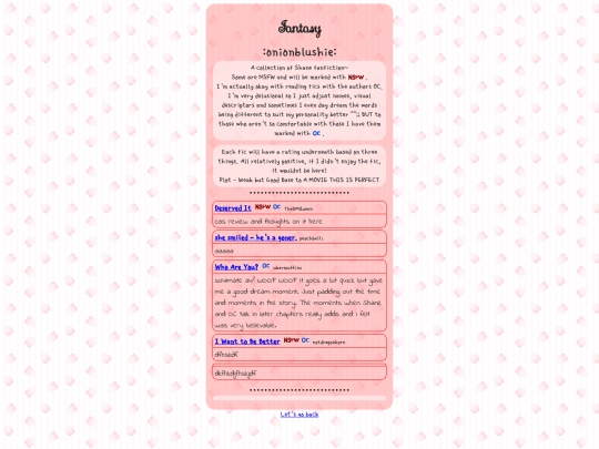 yume/shane/fics screenshot