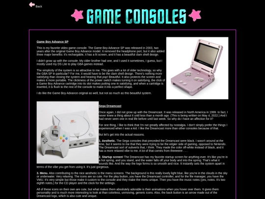 pages/consoles screenshot