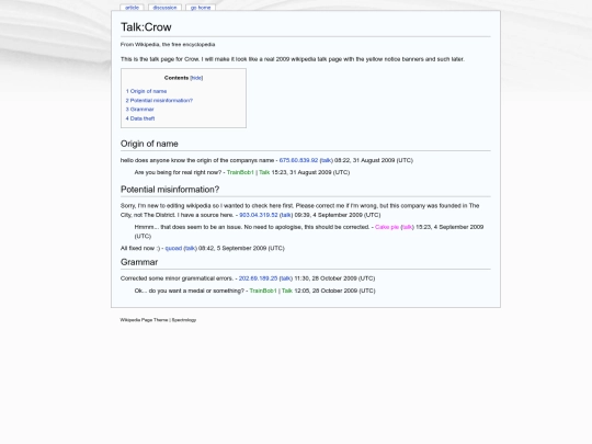 crow/crow-wiki-talk screenshot