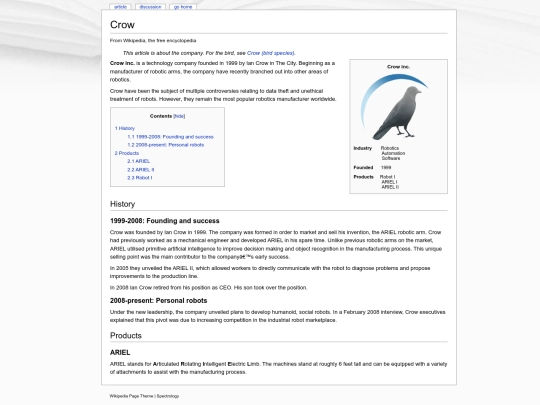 crow/crow-wiki screenshot