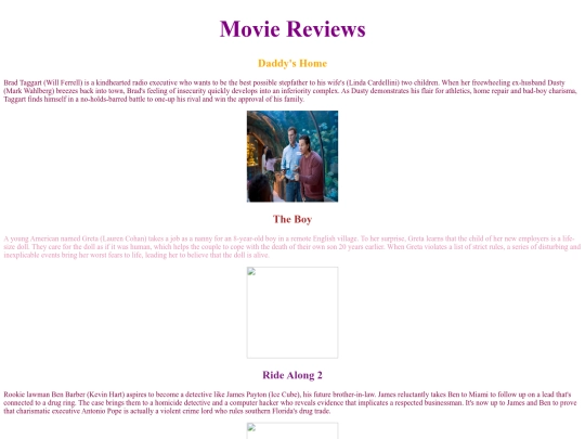 CSSpractice.html/Movies screenshot