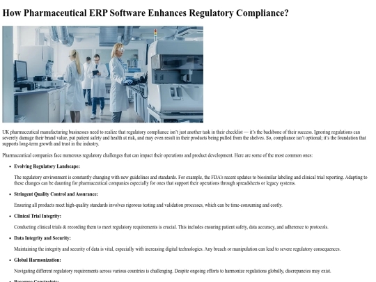 how-pharmaceutical-erp-software-enhances-regulatory-compliance screenshot