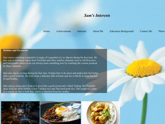 Interests screenshot