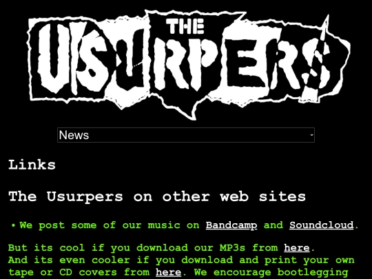 links screenshot