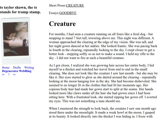 writing/creature screenshot
