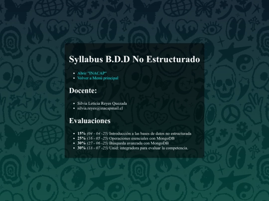 BDD No estructurados/Syllabus BDDNE screenshot