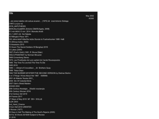 Film archive screenshot