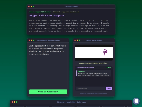 support screenshot