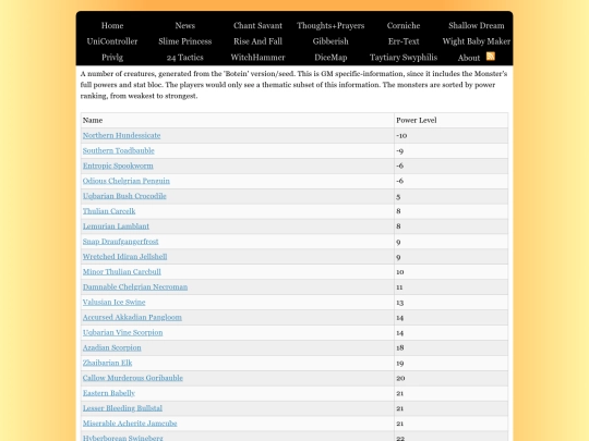 100Monsters/BoteinVersion/CreaturesIndex screenshot