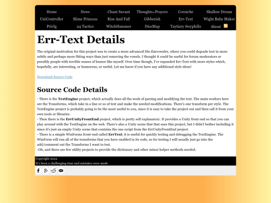 ErrTextAbout screenshot