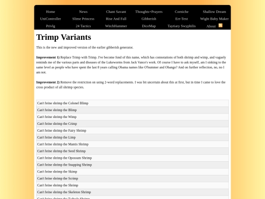 Gibberish/TrimpVariants screenshot