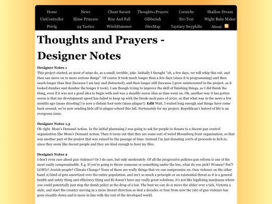ThoughtsAndPrayers/DesignerNotes screenshot