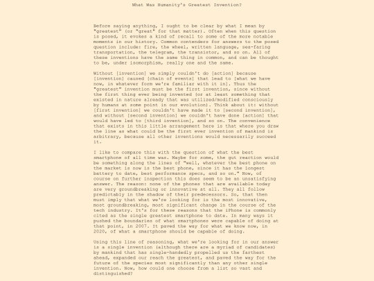files/essays/what_was_humanitys_greatest_invention screenshot